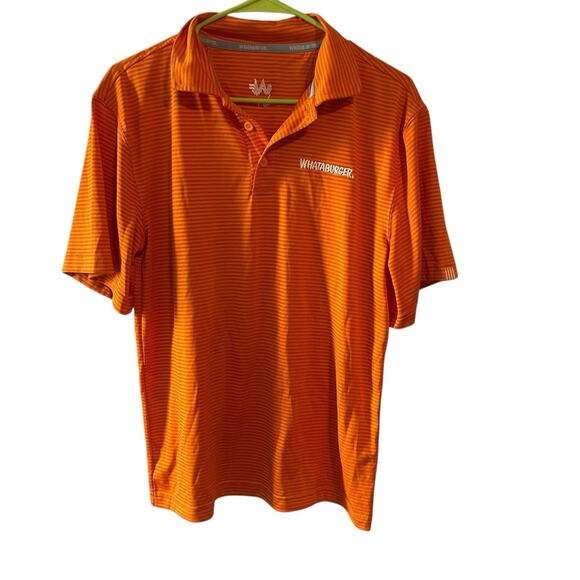 Whataburger Uniform Employee Embroidered Orange Polo Men's Size l - Picture 1 of 4